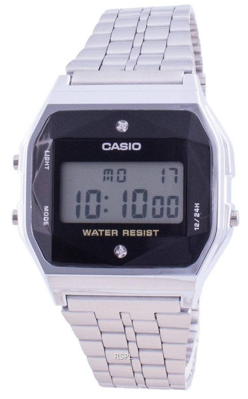 Casio Youth Vintage Diamond Accents Stainless Steel A159WAD-1 A159WAD-1 Unisex Watch