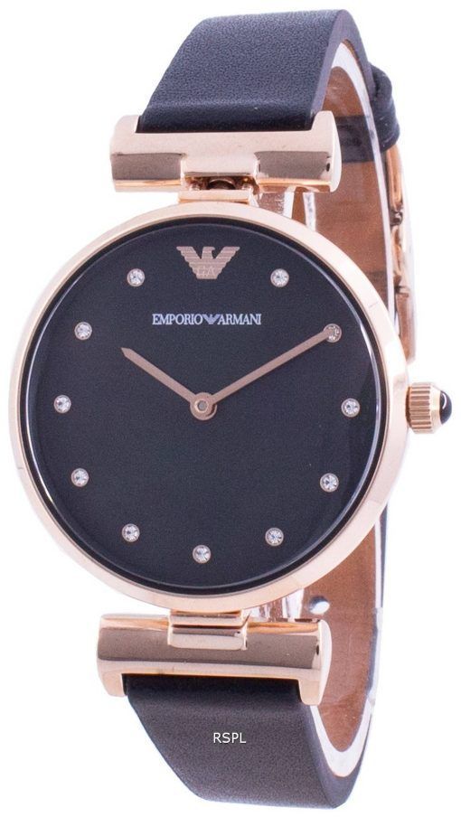 Emporio Armani Gianni T-Bar Black Dial Quartz AR11296 Womens Watch