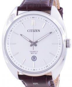 Citizen White Dial Leather Strap Quartz BI5090-09A Men's Watch