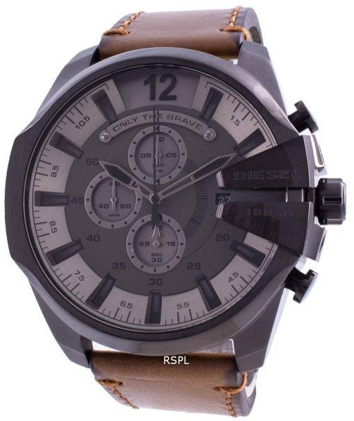 Diesel Mega Chief Chronograph Grey Dial Quartz DZ4463 100M Men's Watch