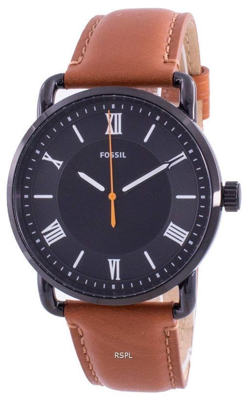 Fossil Copeland Black Dial Leather Strap Quartz FS5667 Men's Watch