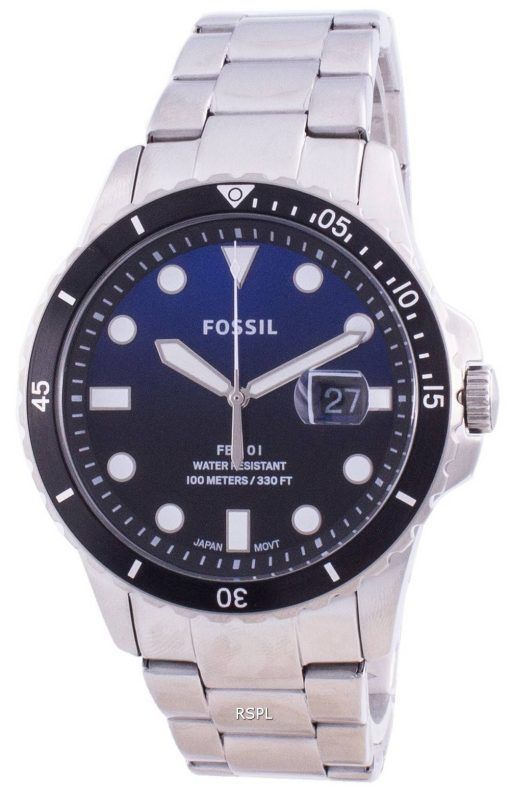 Fossil FB-01 Blue Dial Stainless Steel Quartz FS5668 100M Men's Watch