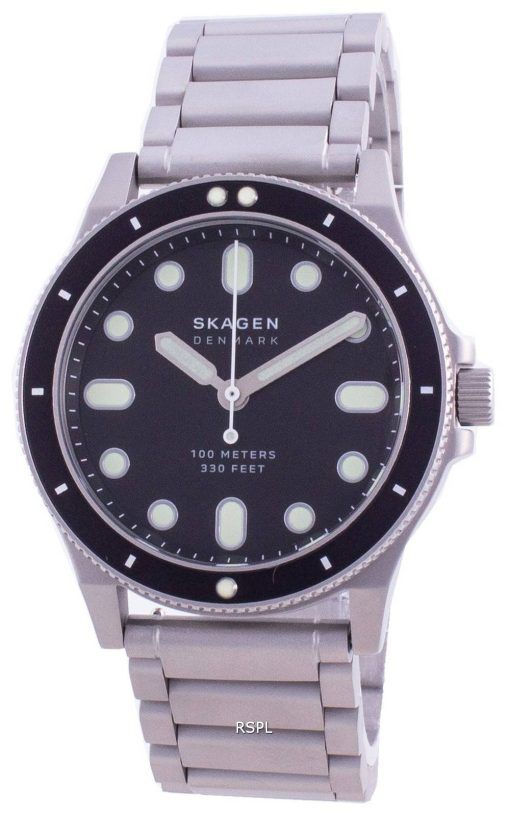 Skagen Fisk Black Dial Stainless Steel Quartz SKW6666 100M Men's Watch