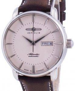 Zeppelin Atlantik Beige Dial Leather Strap Automatic 8466-5 84665 Men's Watch