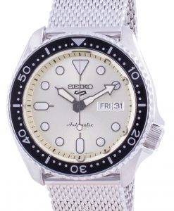 Seiko 5 Sports Campagne Dial Stainless Steel Mesh Automatic SRPE75 SRPE75K1 SRPE75K 100M Men's Watch