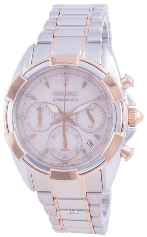 Seiko Discover More Chronograph Diamond Accents Quartz SRWZ02 SRWZ02P1 SRWZ02P 100M Dameur