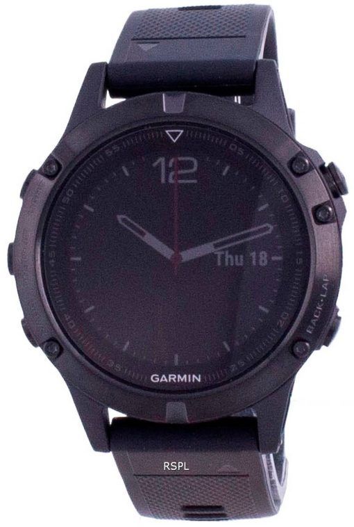 Garmin Forerunner Fenix 5 Outdoor Fitness GPS Schwarzer Saphir mit schwarzem Band 010-01688-11 Multisportuhr