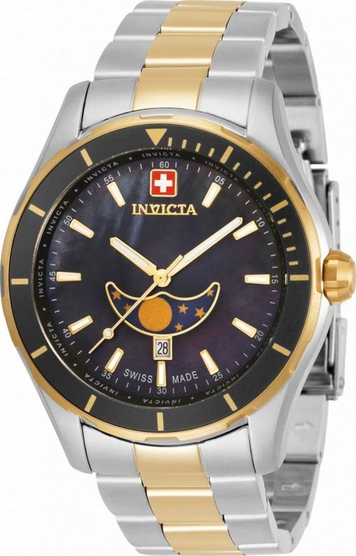 Invicta Pro Diver Mondphase Schwarzes Zifferblatt Quarz 33466 100M Herrenuhr