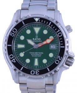 レシオフリーダイバーヘリウムセーフ1000Mグリーンダイヤルステンレススチール自動巻き1066KE26-33VA-GRNメンズウォッチ