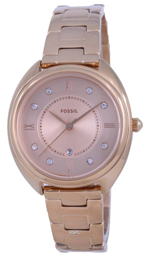 Fossil Gabby CrystalAccentsローズゴールドトーンステンレススチールクォーツES5070レディースウォッチ