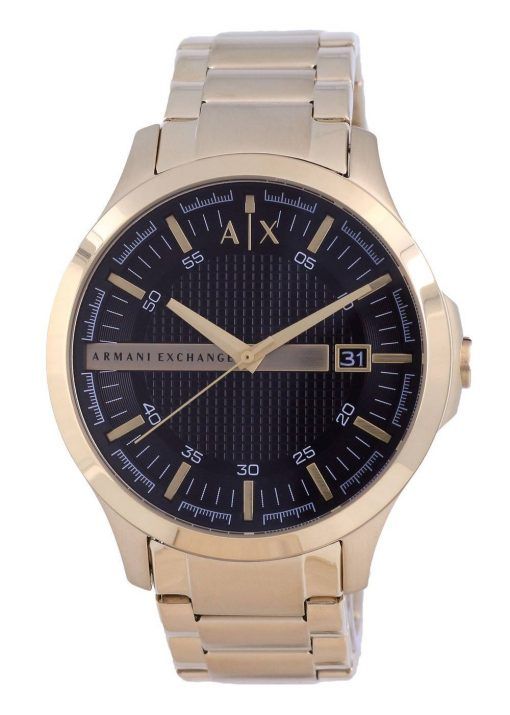 アルマーニエクスチェンジハンプトンブラックダイヤルクォーツAX7124メンズウォッチストラップギフトセット付き