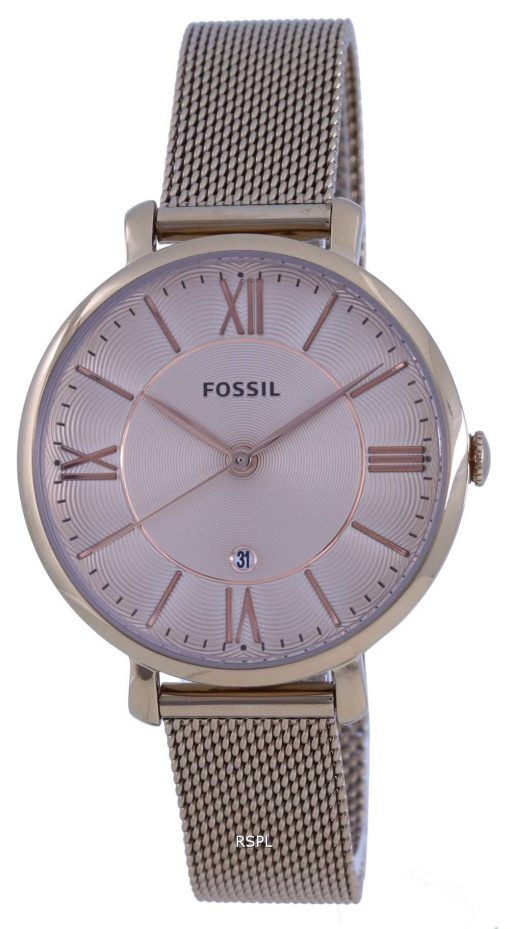 FossilJacquelineローズゴールドトーンステンレススチールクォーツES5120レディースウォッチ