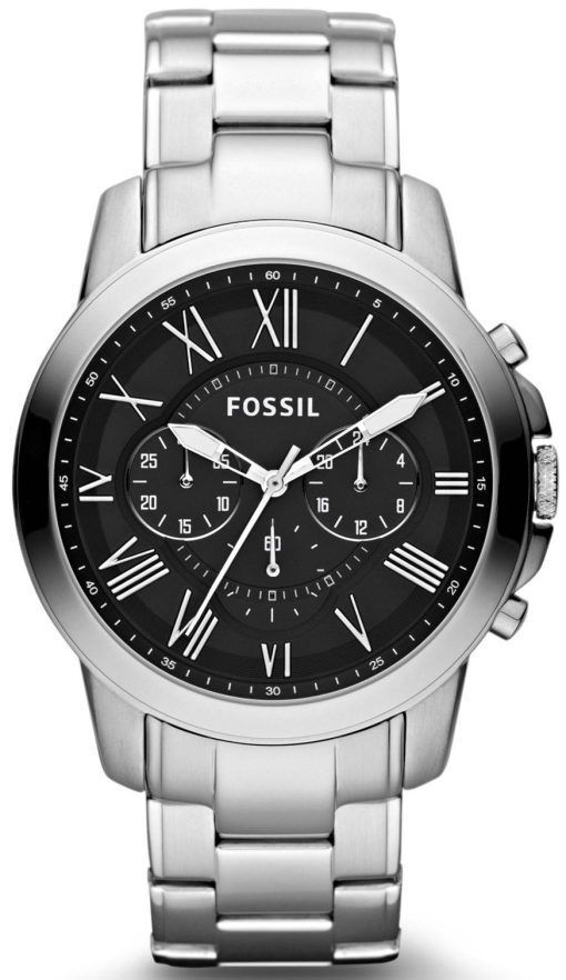 化石を与えるクロノグラフ ブラック ダイヤル FS4736 メンズ腕時計