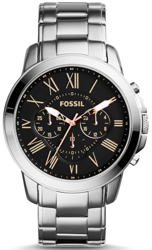 化石を与えるクロノグラフ ブラック ダイヤル FS4994 メンズ腕時計
