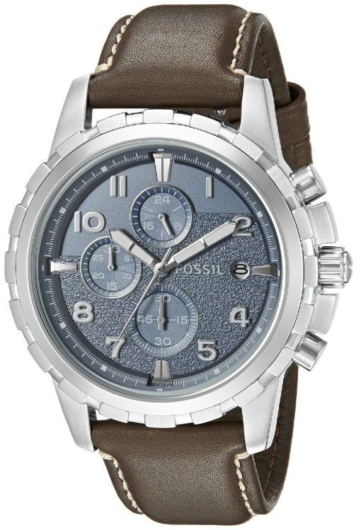 化石ディーン クロノグラフ クォーツ ダークブラウン レザース トラップ FS5022 メンズ腕時計
