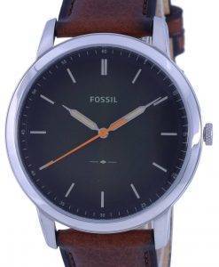 FossilミニマリストグリーンダイヤルレザーストラップクォーツFS5870メンズウォッチ