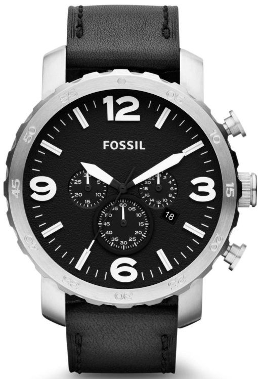 化石ネイト クロノグラフ ブラック ダイヤル JR1436 メンズ腕時計