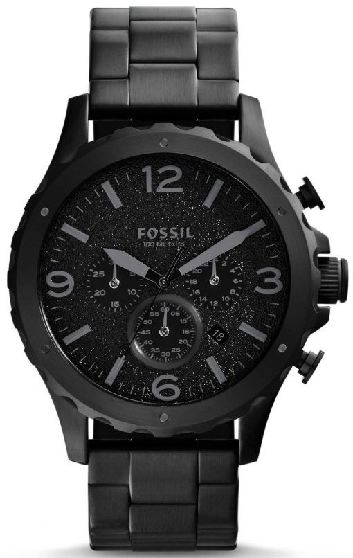化石ネイト クロノグラフ ブラック ダイヤル JR1470 メンズ腕時計
