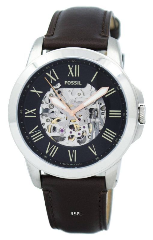 化石を与える自動黒スケルトン ダイヤル ME3100 メンズ腕時計