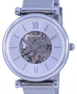 FossilCarlieシルバーダイヤルステンレススチール自動巻きME3176レディースウォッチ