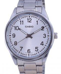 カシオシルバーダイヤルステンレススチールアナログクォーツMTP-V005D-7B4MTPV005D-7メンズウォッチ