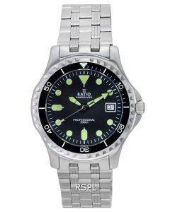 レシオ フリーダイバー プロフェッショナル サファイア ブラック ダイヤル クォーツ RTF005 200 M メンズ腕時計 ja