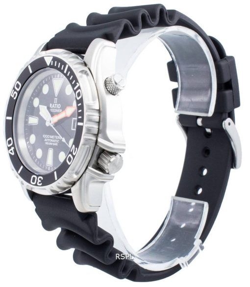 比率無料ダイバーヘリウムセーフ1000 Mステンレス鋼自動1066KE20-33VA-BLKメンズ腕時計
