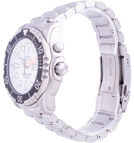 レシオフリーダイバーヘリウムセーフ1000 Mサファイア自動1068HA96-34VA-WHTメンズ腕時計
