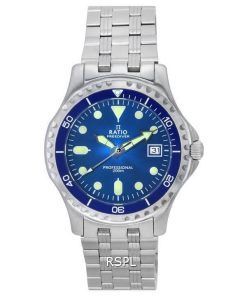 レシオ フリーダイバー プロフェッショナル サファイア ブルー サンレイ ダイヤル クォーツ RTF007 200 M メンズ腕時計 ja