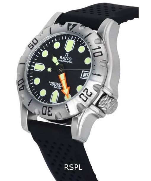 レシオ フリーダイバー プロフェッショナル サファイア ブラック ダイヤル 自動巻き RTF009 500M メンズ腕時計 j