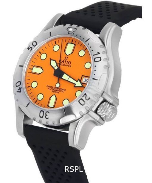 レシオ フリーダイバー プロフェッショナル サファイア オレンジ ダイヤル 自動巻き RTF017 500M メンズ腕時計 ja