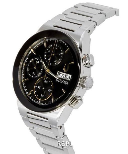 ブローバ ミレニア モダン クロノグラフ ブラック ダイヤル クォーツ 96C149 メンズ腕時計 ja