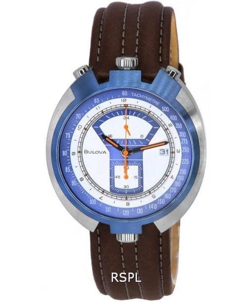 ブローバ パーキング メーター限定版クロノグラフ シルバー ダイヤル クォーツ 98B390 100 M メンズ腕時計 ja