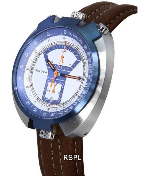 ブローバ パーキング メーター限定版クロノグラフ シルバー ダイヤル クォーツ 98B390 100 M メンズ腕時計 ja