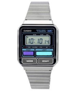 カシオ ヴィンテージ デジタル ステンレススチール ブレスレット クォーツ A120WE-1A ユニセックス腕時計
