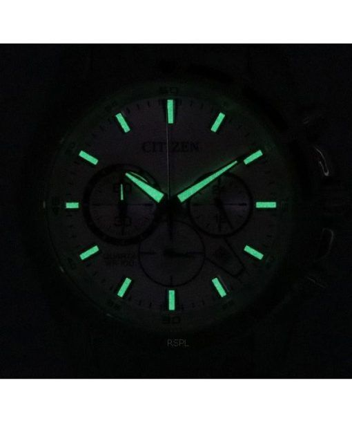 シチズン クロノグラフ ステンレススチール シルバー ダイヤル クォーツ AN8200-50A 100M メンズ腕時計