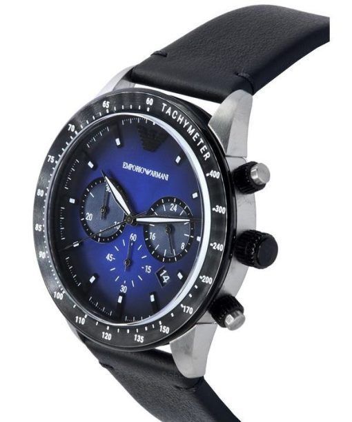 エンポリオ アルマーニ クロノグラフ ステンレススチール ブルー ダイヤル クォーツ AR11522 メンズ腕時計