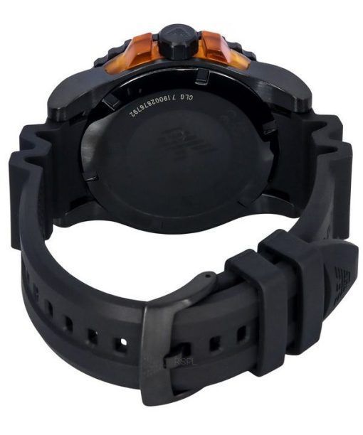 エンポリオ アルマーニ アクア ブラック ポリウレタン ストラップ ブラック ダイヤル クォーツ ダイバーズ AR11539 200M メンズ腕時計