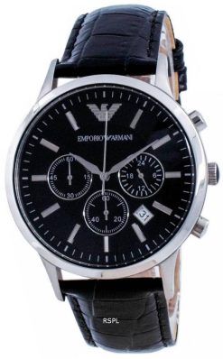 エンポリオ アルマーニ レナート クラシック クロノグラフ クォーツ ブラック ダイヤル AR2447 メンズ 腕時計
