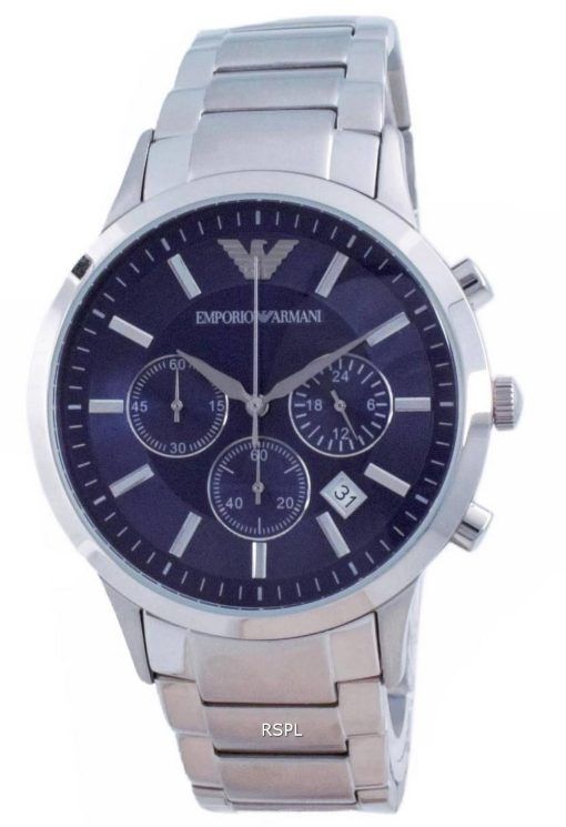エンポリオ アルマーニ レナート クラシック クロノグラフ ブルー ダイヤル クォーツ AR2448 メンズ 腕時計