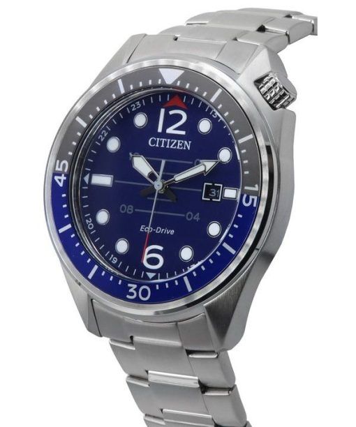 シチズン エコドライブ ステンレススチール ブルー ダイヤル AW1716-83L 100M メンズ腕時計