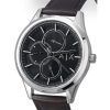 アルマーニ エクスチェンジ 多機能 レザーストラップ ブラック ダイヤル クォーツ AX1868 メンズ腕時計