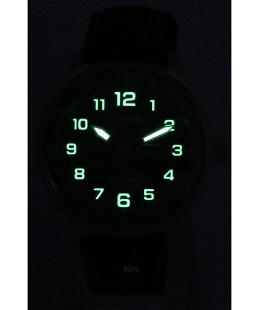 シチズン アーバン エコ ドライブ グリーン ナイロン ストラップ ブラック ダイヤル BM8590-10E 100M メンズ腕時計