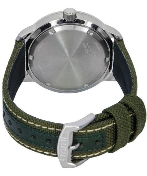 シチズン アーバン エコ ドライブ グリーン ナイロン ストラップ ブラック ダイヤル BM8590-10E 100M メンズ腕時計