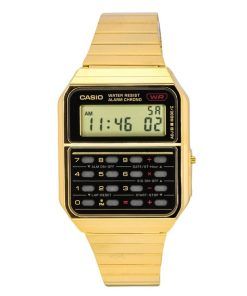カシオ ヴィンテージ デジタル電卓 ゴールドトーン ステンレススチール クォーツ CA-500WEG-1A メンズ腕時計