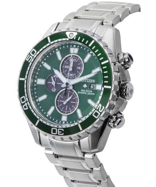 シチズン プロマスター クロノグラフ グリーン ダイヤル エコドライブ ダイバーズ CA0820-50X 200M メンズ腕時計