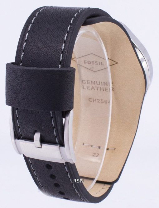 化石コーチマン クロノグラフ黒革 CH2564 メンズ腕時計