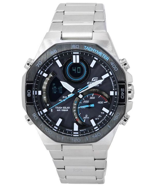 カシオ エディフィス モバイル リンク アナログ デジタル グレー ダイヤル ソーラー ECB-950DB-1A 100M メンズ腕時計