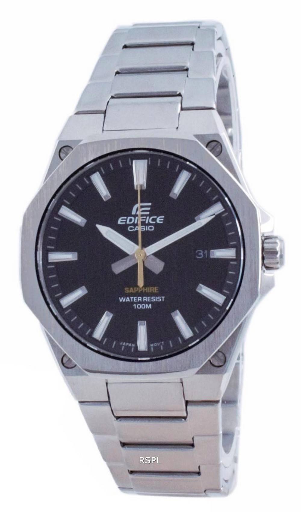 カシオ エディフィス スリム ライン ブラック ダイヤル クォーツ EFR-S108D-1A 100M メンズ 腕時計