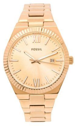 Fossil スカーレット ローズゴールド ステンレススチール ローズゴールド サンレイ ダイヤル クォーツ ES5258 レディース腕時計